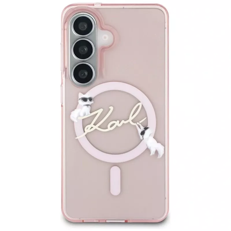 Karl Lagerfeld IML KC Script MagSafe-hoes voor Samsung Galaxy S26, roze