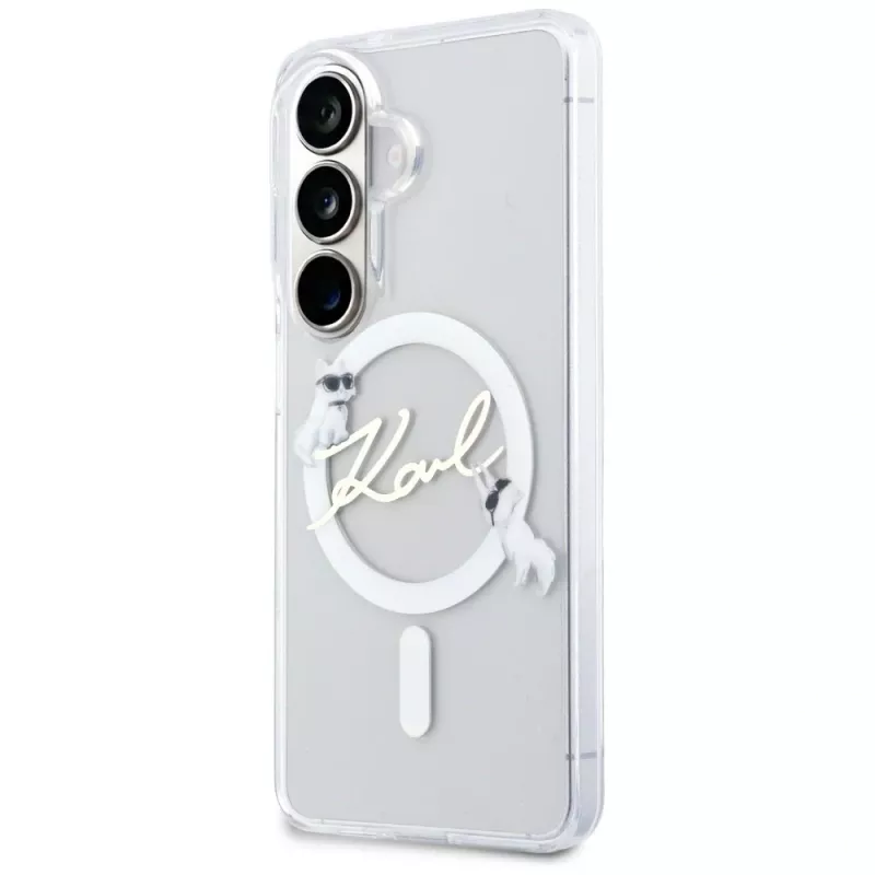 KARL LAGERFELD IML KC Script MagSafe-hoes voor Samsung Galaxy S26, transparant