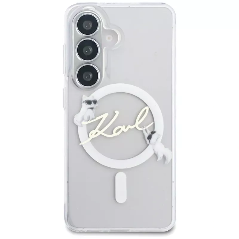 KARL LAGERFELD IML KC Script MagSafe-hoes voor Samsung Galaxy S26, transparant