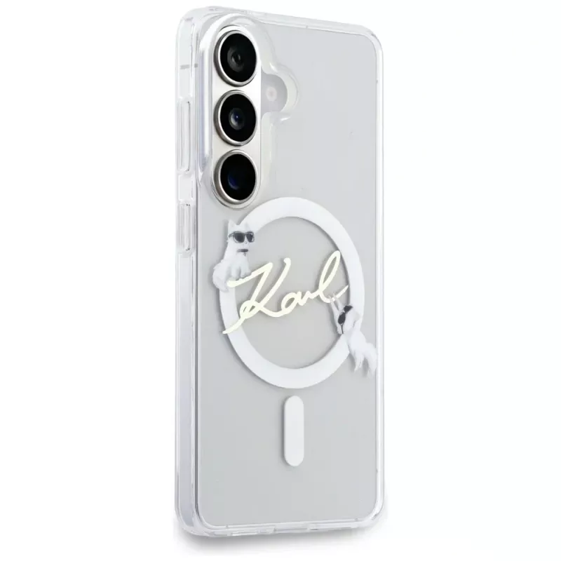 KARL LAGERFELD IML KC Script MagSafe-hoes voor Samsung Galaxy S26, transparant