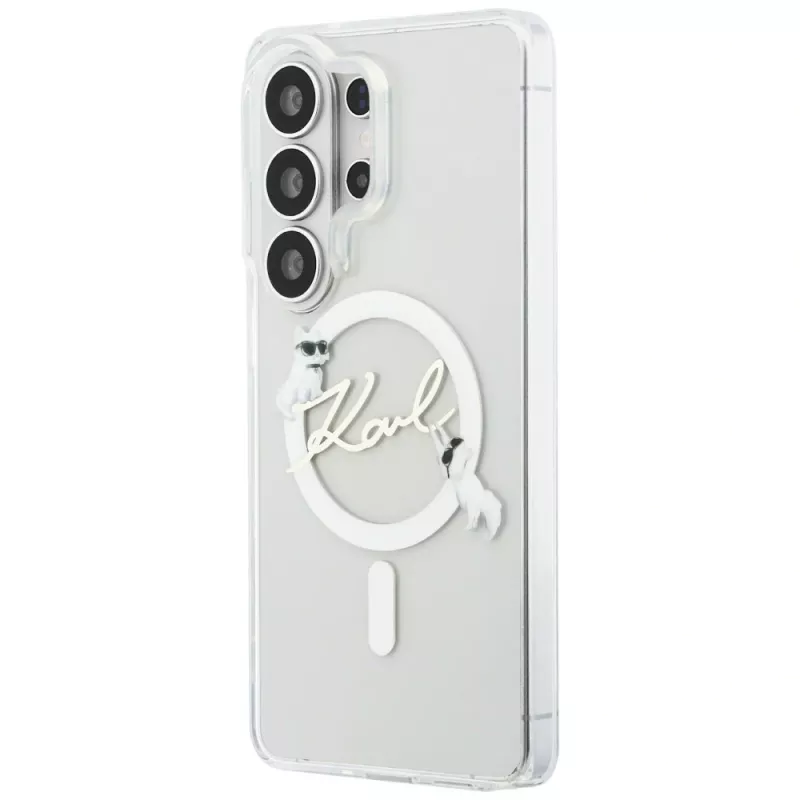 Karl Lagerfeld IML KC Script MagSafe-hoes voor Samsung Galaxy S26 Ultra (transparant)