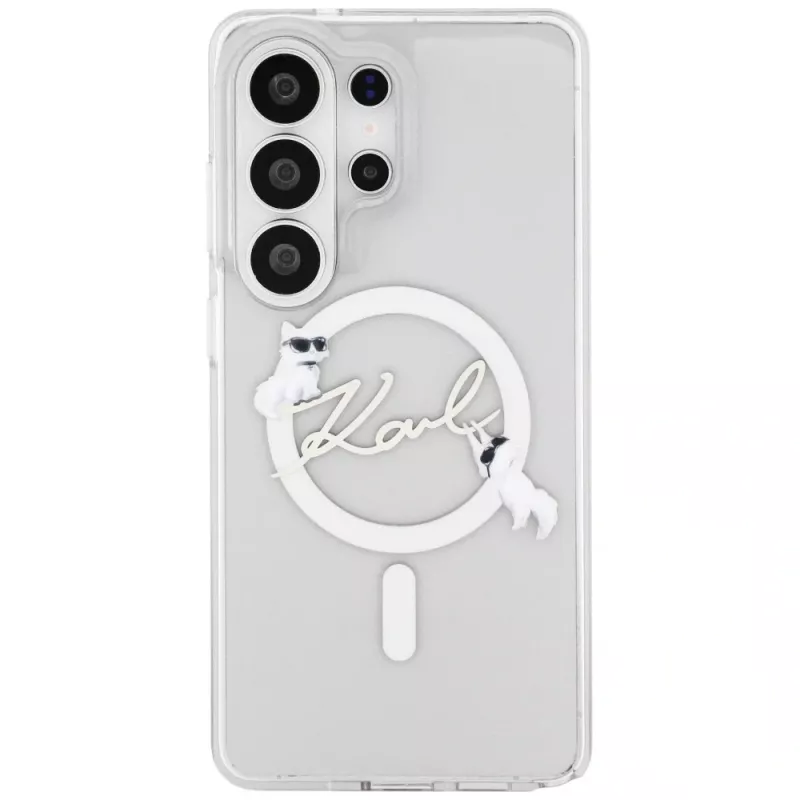 Karl Lagerfeld IML KC Script MagSafe-hoes voor Samsung Galaxy S26 Ultra (transparant)