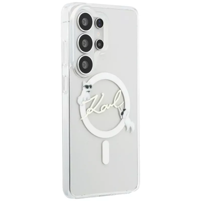 Karl Lagerfeld IML KC Script MagSafe-hoes voor Samsung Galaxy S26 Ultra (transparant)