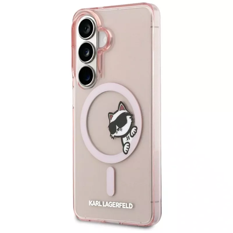 Karl Lagerfeld IML Peekaboo Choupette MagSafe-hoes voor Samsung Galaxy S26 - roze