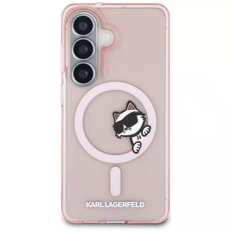 Karl Lagerfeld IML Peekaboo Choupette MagSafe-hoes voor Samsung Galaxy S26 - roze