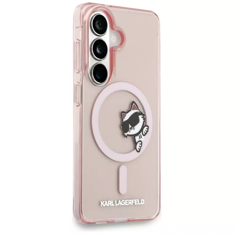 Karl Lagerfeld IML Peekaboo Choupette MagSafe-hoes voor Samsung Galaxy S26 - roze