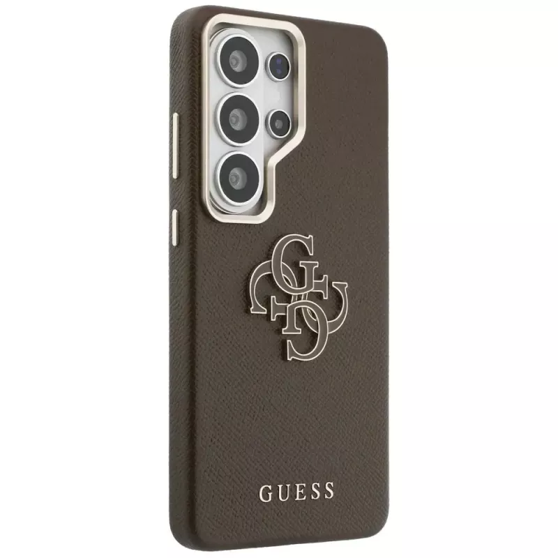 Guess Grained Big 4G Metal Logo-hoes voor Samsung Galaxy S26 Ultra - bruin