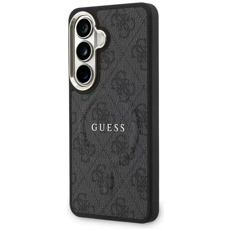 Guess 4G Embossed Ring MagSafe-hoes voor Samsung Galaxy S26 (zwart)