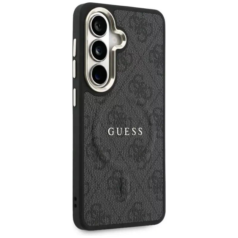 Guess 4G Embossed Ring MagSafe-hoes voor Samsung Galaxy S26 (zwart)