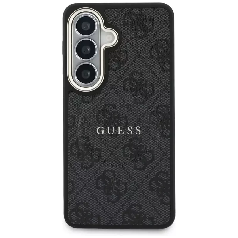 Guess 4G Embossed Ring MagSafe Case voor Samsung Galaxy S26+ (zwart)
