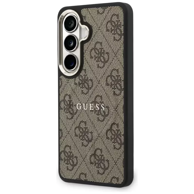 Guess 4G Embossed Ring MagSafe Case voor Samsung Galaxy S26 (bruin)