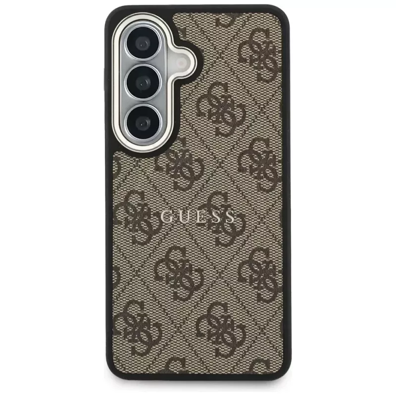 Guess 4G Embossed Ring MagSafe Case voor Samsung Galaxy S26 (bruin)