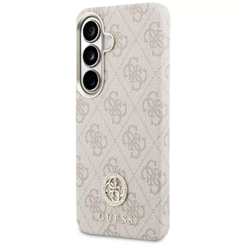 Guess 4G Rhinestone Round Logo MagSafe Case voor Samsung Galaxy S26 (roze)