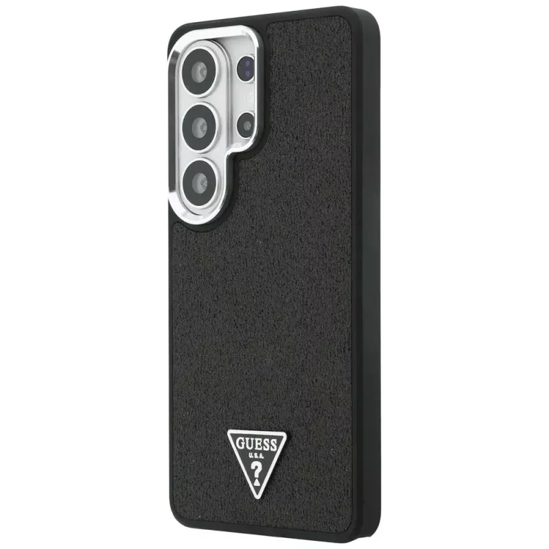 Guess Fixed Glitter Triangle MagSafe Case voor Samsung Galaxy S26 Ultra, zwart