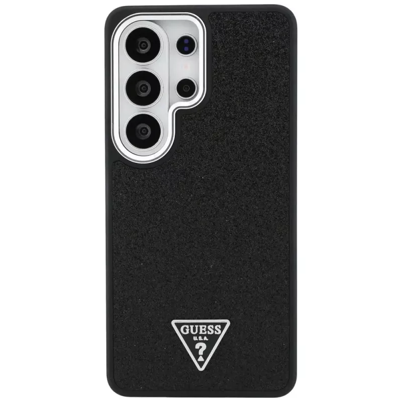 Guess Fixed Glitter Triangle MagSafe Case voor Samsung Galaxy S26 Ultra, zwart