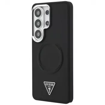 Guess Embossed Ring Triangle Logo MagSafe Case voor Samsung Galaxy S26 Ultra zwart