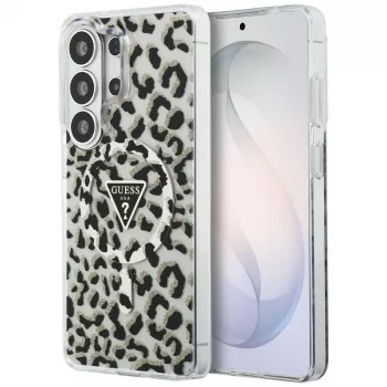 Guess IML Leopard Print Triangle MagSafe Case voor Samsung Galaxy S26 Ultra (zwart)