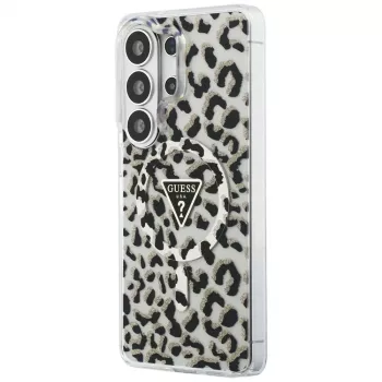Guess IML Leopard Print Triangle MagSafe Case voor Samsung Galaxy S26 Ultra (zwart)