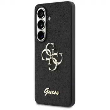 Guess Fixed Glitter Big 4G Metal Logo Case voor Samsung Galaxy S26 (zwart)