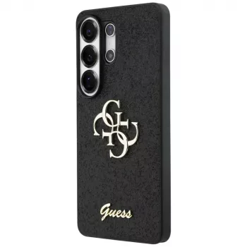 Guess Fixed Glitter Big 4G Metal Logo Case voor Samsung Galaxy S26 Ultra (zwart)