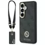 Guess 4G Big Rhinestone Triangle Strap MagSafe Phone Case Set voor Samsung Galaxy S26 - zwart