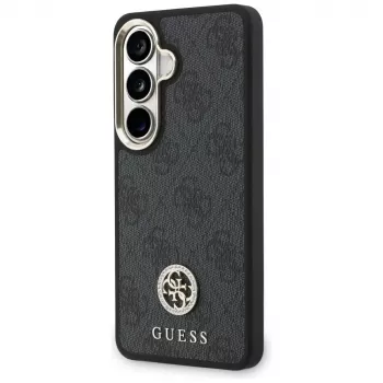 Guess 4G Big Rhinestone Triangle Strap MagSafe Phone Case Set voor Samsung Galaxy S26 - zwart