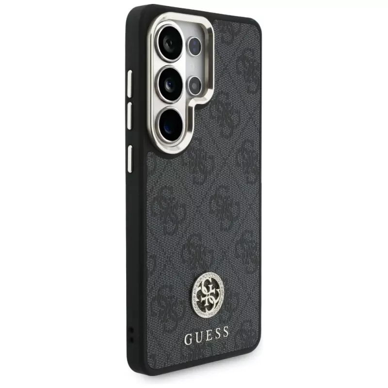 Guess 4G Big Rhinestone Triangle Strap MagSafe Case Kit voor Samsung Galaxy S26 Ultra - zwart