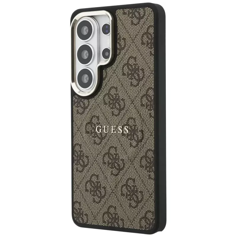 Guess 4G Embossed Ring MagSafe Case voor Samsung Galaxy S26 Ultra (bruin)