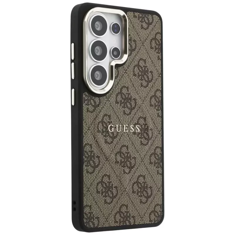Guess 4G Embossed Ring MagSafe Case voor Samsung Galaxy S26 Ultra (bruin)