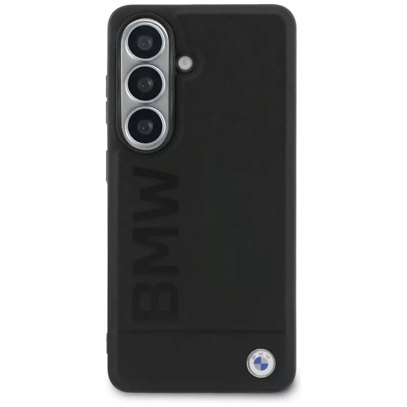 BMW Leather Hot Stamp MagSafe Case voor Samsung Galaxy S26+ zwart