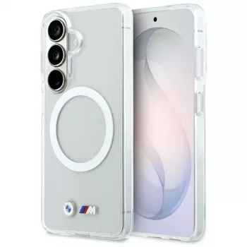 BMW IML Shockproof Metal Logo MagSafe Case voor Samsung Galaxy S26 transparant