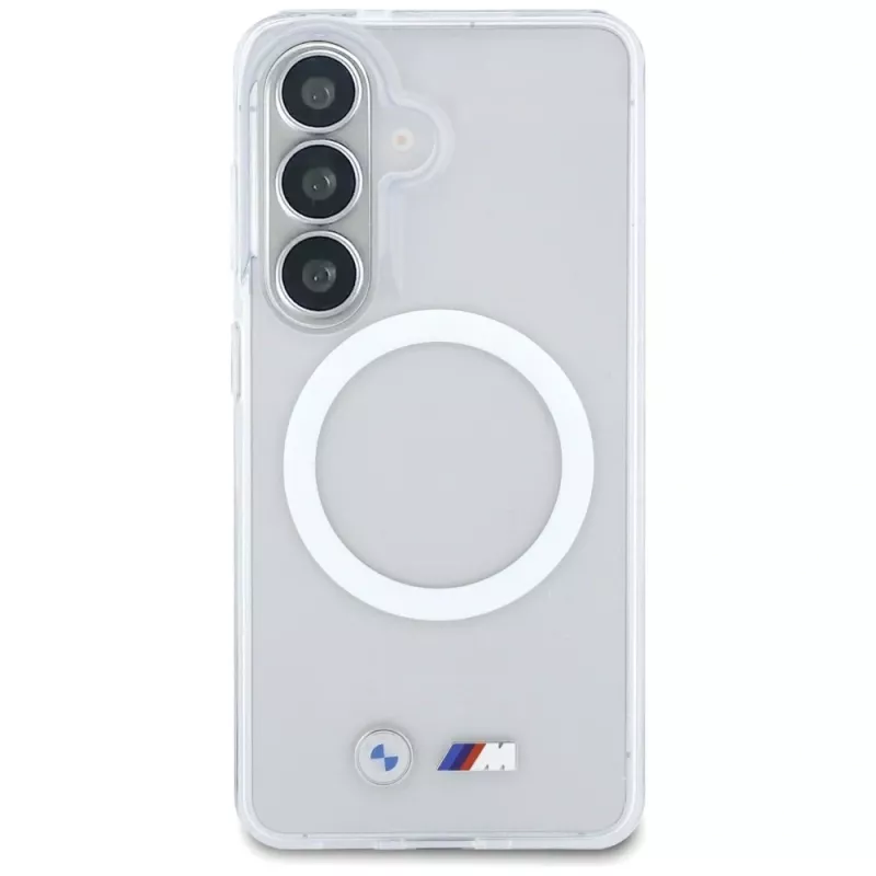 BMW IML Shockproof Metal Logo MagSafe Case voor Samsung Galaxy S26 transparant