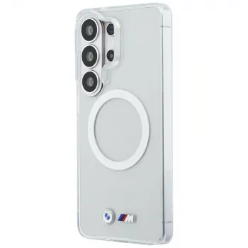 BMW IML Shockproof Metal Logo MagSafe Case voor Samsung Galaxy S26 Ultra transparant