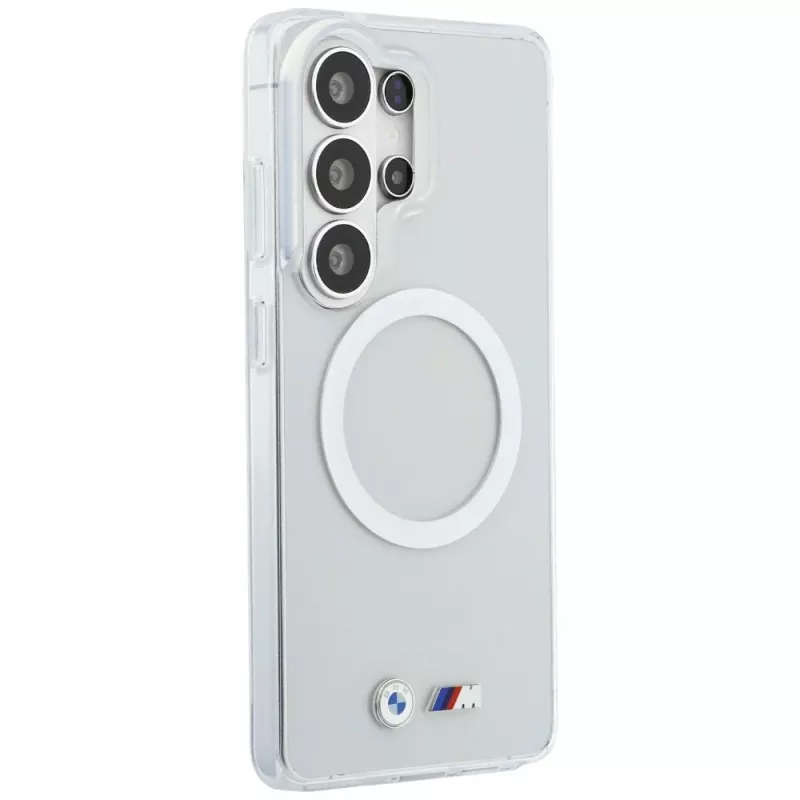 BMW IML Shockproof Metal Logo MagSafe Case voor Samsung Galaxy S26 Ultra transparant