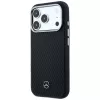Mercedes Leather Semi Wrap Wood Effect MagSafe Case voor Apple iPhone 17 Pro zwart