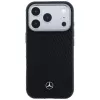 Mercedes Leather Semi Wrap Wood Effect MagSafe Case voor Apple iPhone 17 Pro zwart