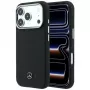 Mercedes Leather Semi Wrap GrillPattern MagSafe Case voor iPhone 17 Pro zwart