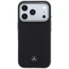 Mercedes Leather Semi Wrap Wood Effect MagSafe Case voor iPhone 17 Pro Max zwart