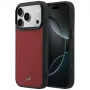 Mercedes lederen mesh-hoesje met Bow Line MagSafe voor iPhone 17 Pro Max rood