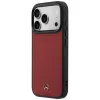 Mercedes lederen mesh-hoesje met Bow Line MagSafe voor iPhone 17 Pro Max rood