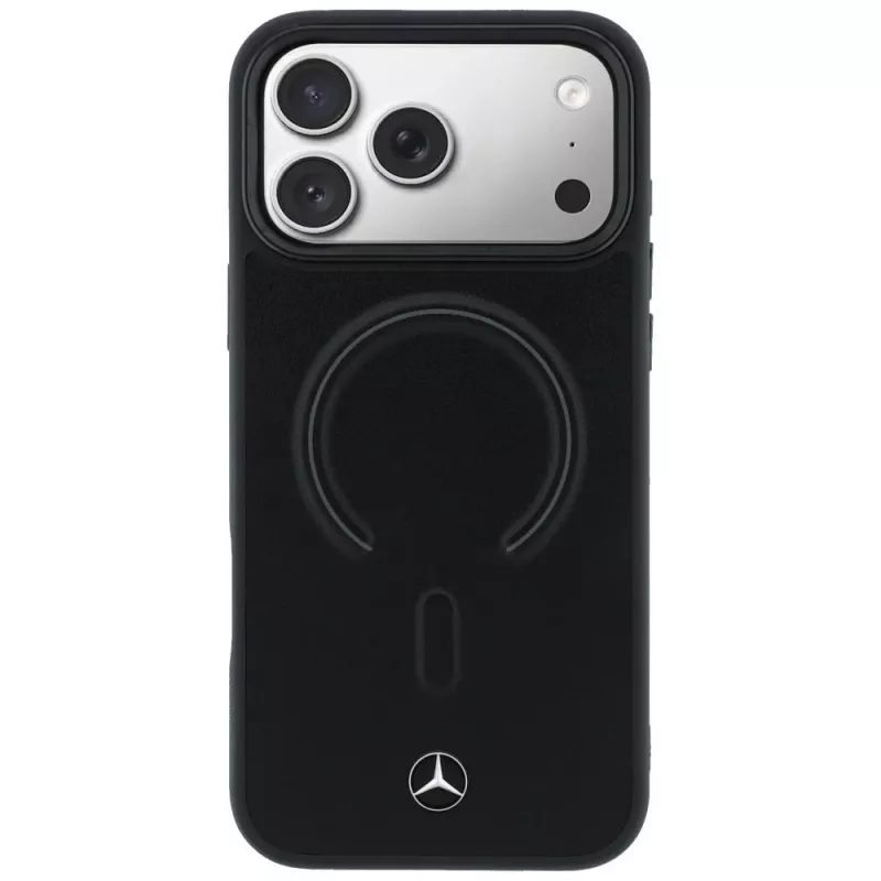 Mercedes Leather 3D MagSafe Case voor iPhone 17 Pro Max zwart