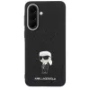 Karl Lagerfeld Fixed Glitter Ikonik Logo Metal Pin Case voor Samsung Galaxy A37 5G zwart