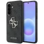 Guess Leather 4G Metal Logo Case voor Samsung Galaxy A37 5G, zwart