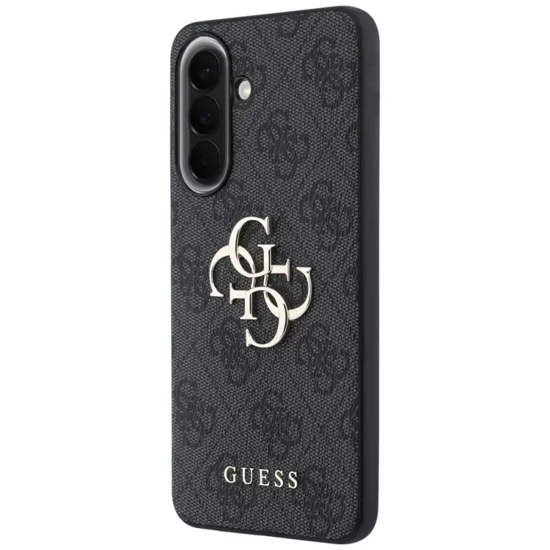 Guess Leather 4G Metal Logo Case voor Samsung Galaxy A57 5G, zwart