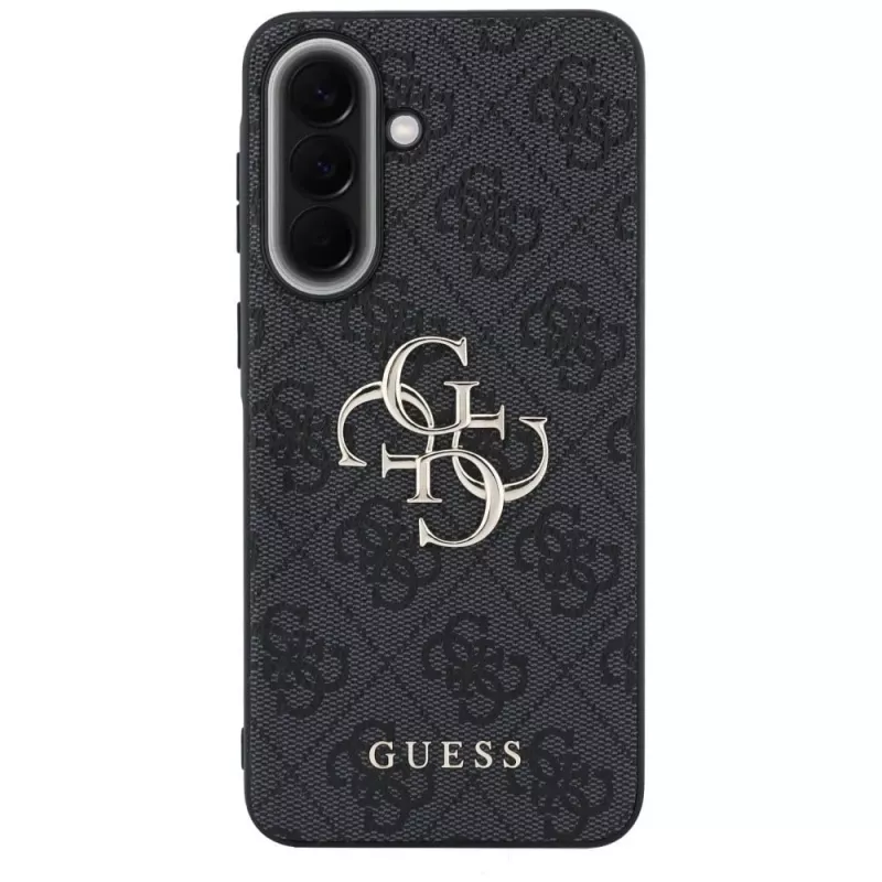 Guess Leather 4G Metal Logo Case voor Samsung Galaxy A57 5G, zwart