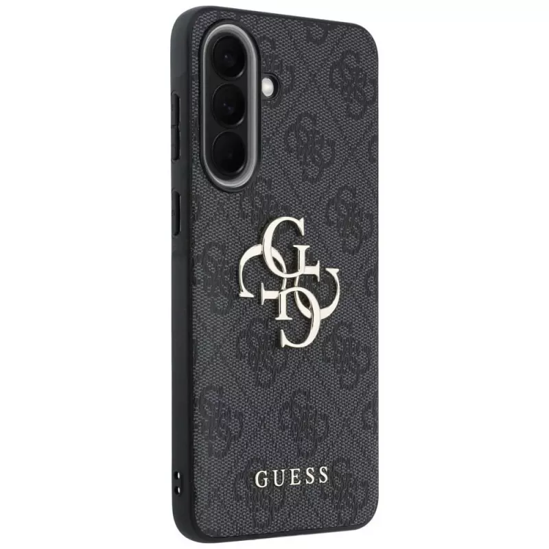 Guess Leather 4G Metal Logo Case voor Samsung Galaxy A57 5G, zwart