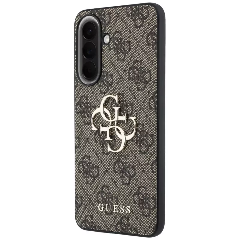 Guess Leather 4G Metal Logo Case voor Samsung Galaxy A37 5G - bruin