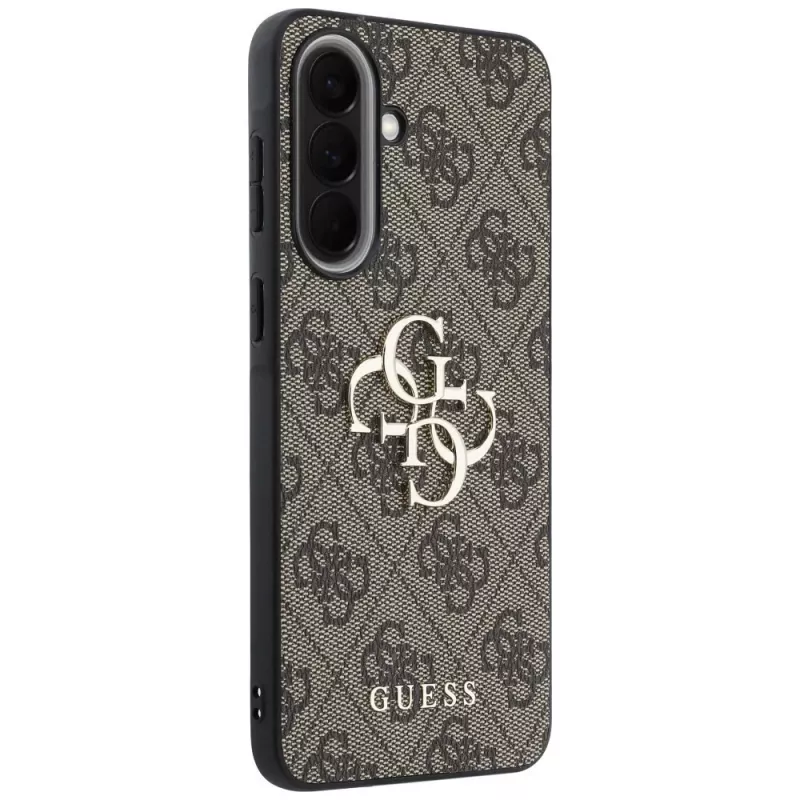 Guess Leather 4G Metal Logo Case voor Samsung Galaxy A37 5G - bruin