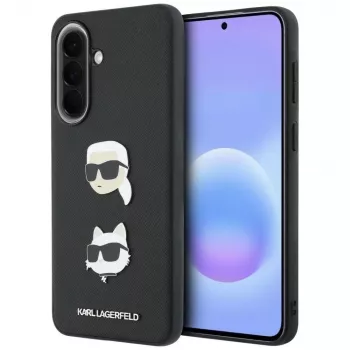 KARL LAGERFELD Protective Case voor Samsung Galaxy A57 5G, zwart, met Karl & Choupette Heads, Pins & Logo