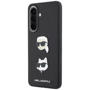 KARL LAGERFELD Protective Case voor Samsung Galaxy A57 5G, zwart, met Karl & Choupette Heads, Pins & Logo